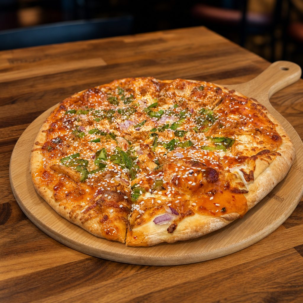Oriental Chicken Pizza.