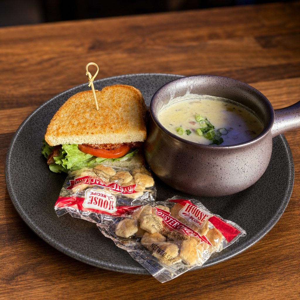 1/2 BLT w/Soup or Salad.