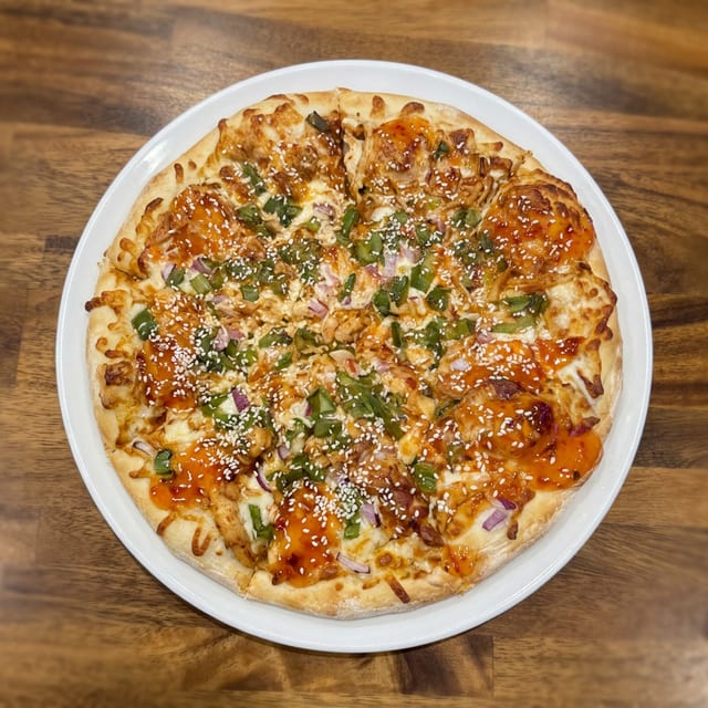 Oriental Chicken Pizza.